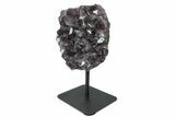 Amethyst Geode Section on Metal Stand - Deep Purple Crystals #171777-1